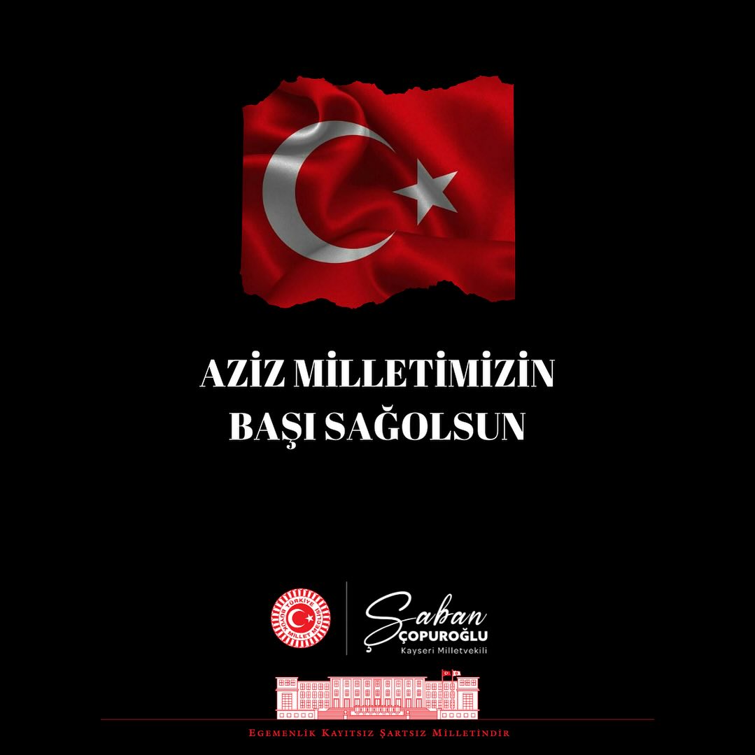 Kayseri Milletvekili Şaban Çopuroğlu, Pençe-Kilit Operasyonu'nda şehit düşen askerler için başsağlığı dileklerini iletti.