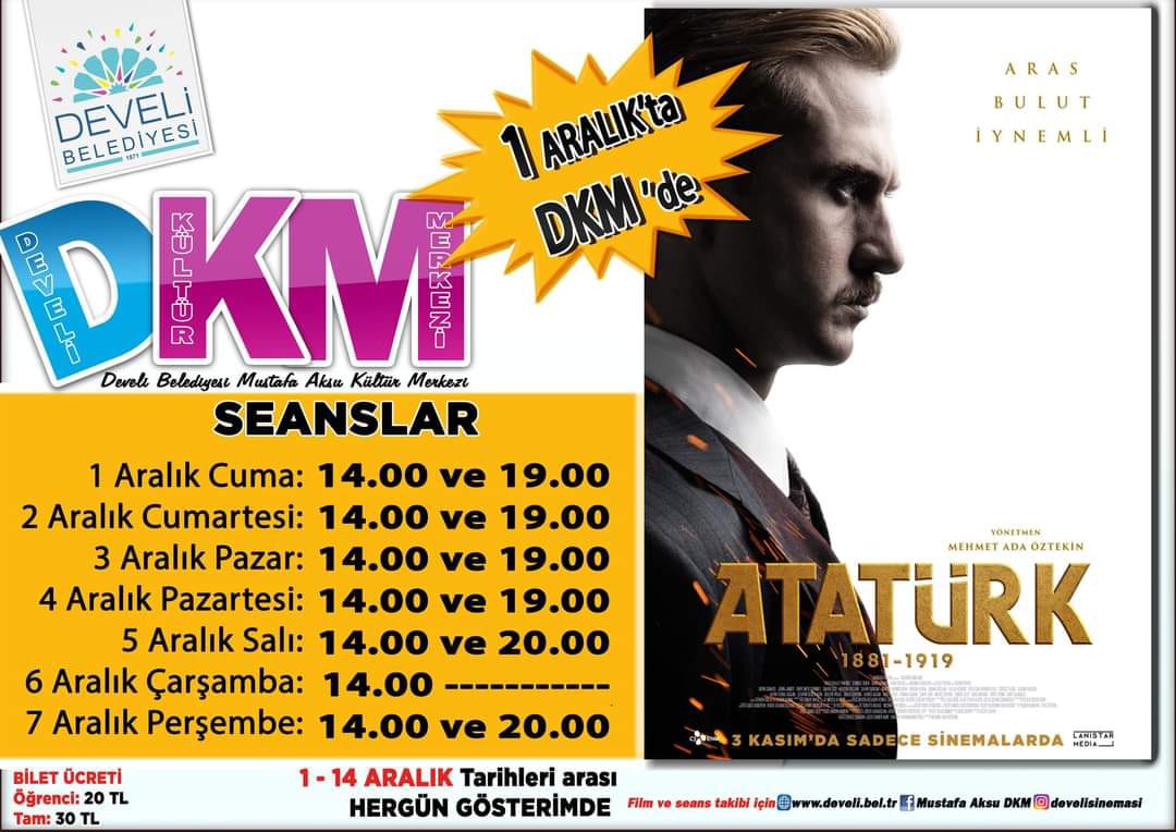Develi Belediyesi, Mustafa Aksu Kültür Merkezi'nde Atatürk temalı etkinliklere ev sahipliği yapacak.