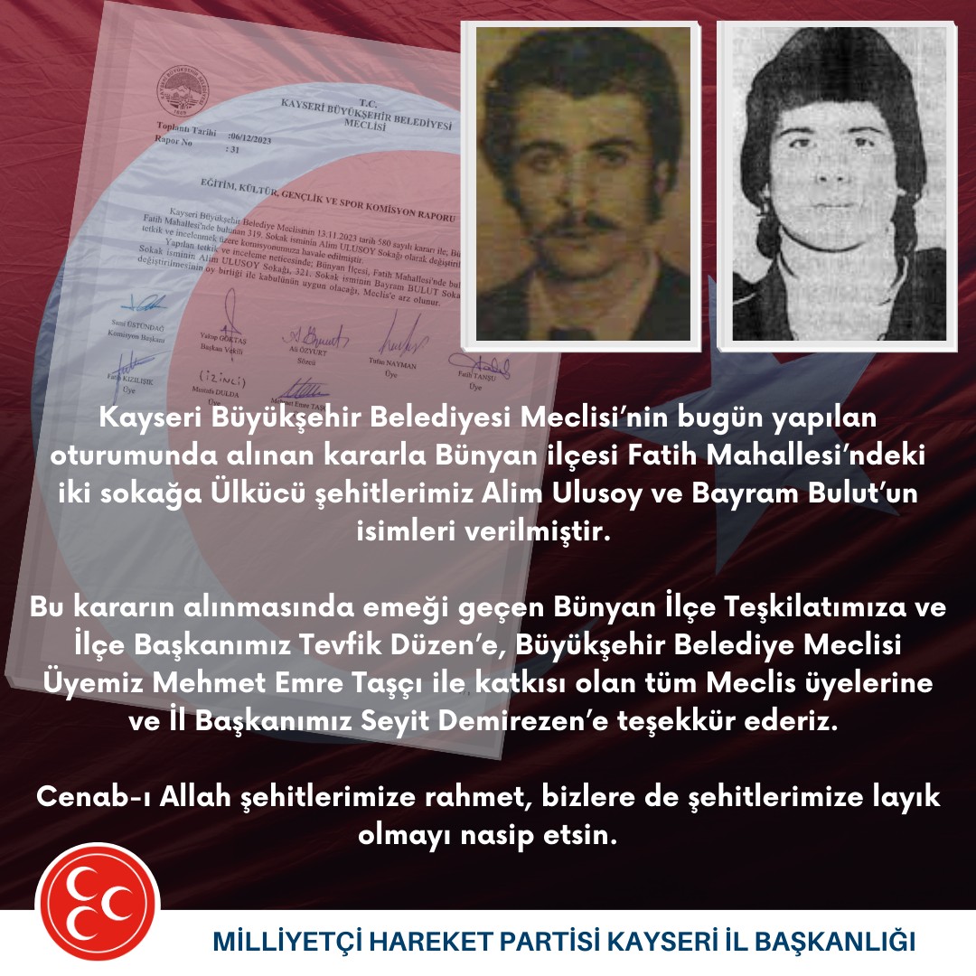 Kayseri Büyükşehir Belediyesi, Şehitlerin Hatırasını Onurlandırdı