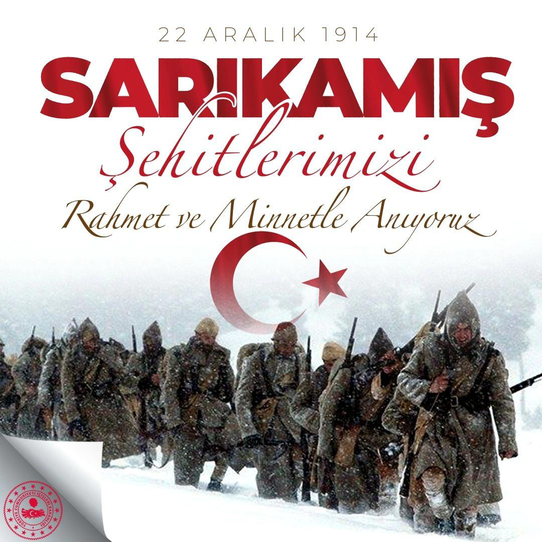 Sarıkamış Harekatı'nın yıl dönümünde İçişleri Bakanlığı, huzur ve güvenlik için hareket ettiğini vurguladı.