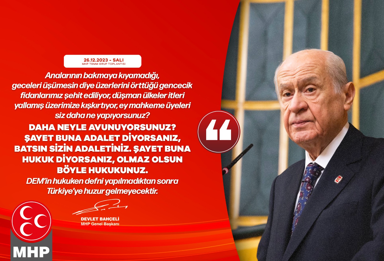 MHP Genel Başkanı Devlet Bahçeli: 
