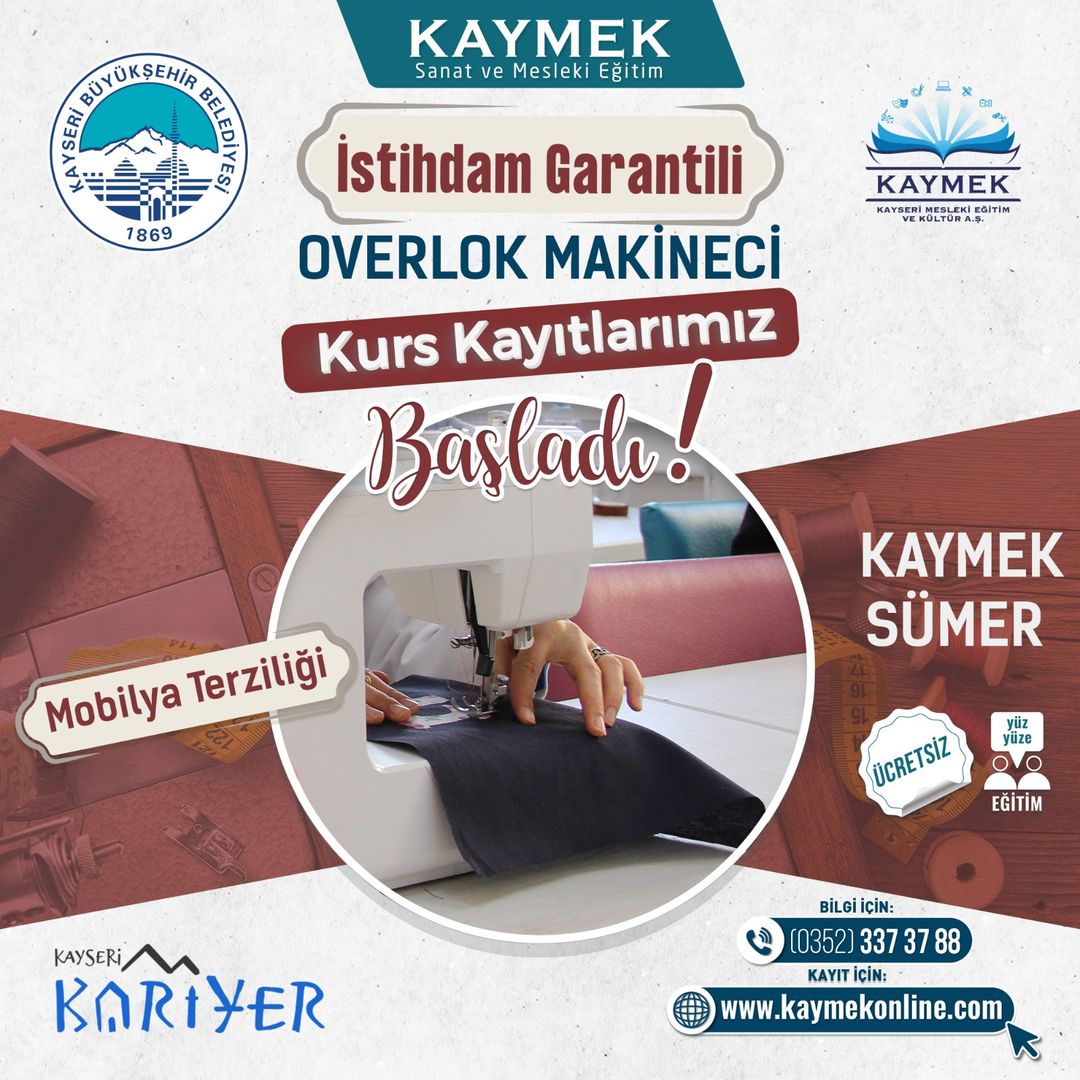 Kayseri Büyükşehir Belediyesi, Mobilya Sektörüne Nitelikli Eleman Sağlamak için Özel Kurs Başlatıyor