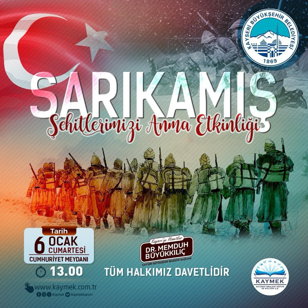 Kayseri, Sarıkamış Şehitlerini Anma Etkinliği Düzenliyor