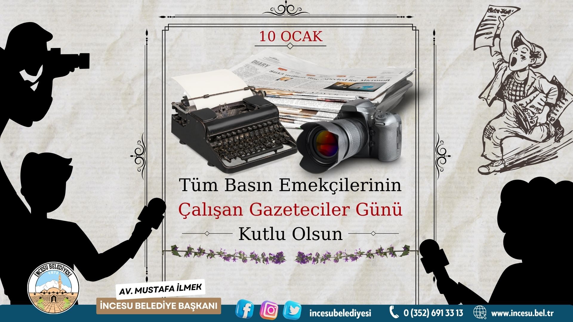 İncesu Belediyesi, Çalışan Gazeteciler Günü'nü kutladı.