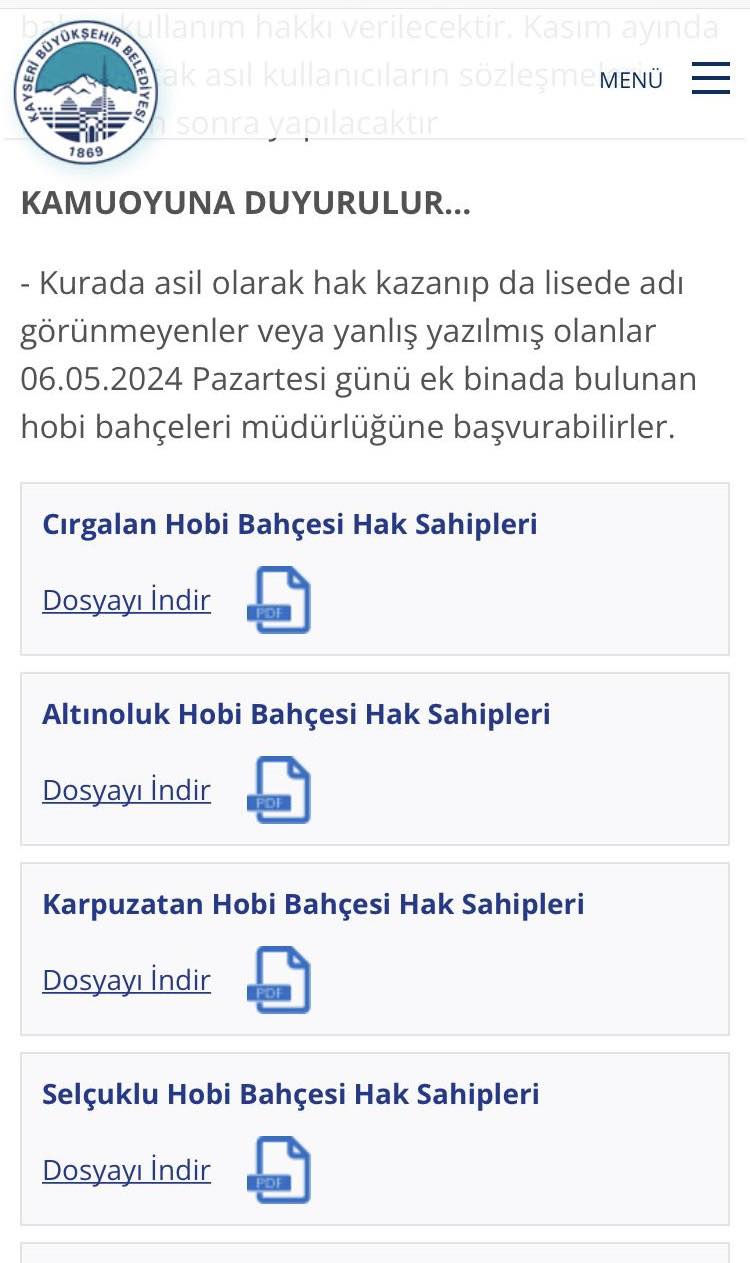 
    Kayseri Büyükşehir Belediyesi, Hobi Bahçesi Dağıtımı Yapacağını Duyurdu
  