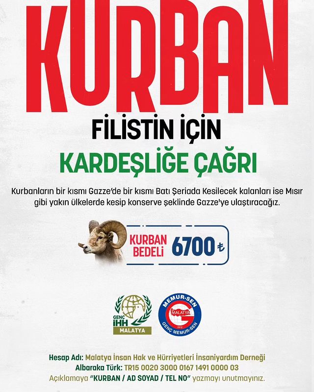 Malatya Genç İHH ve Malatya Genç Memur-Sen Kurban Bayramı Kampanyası