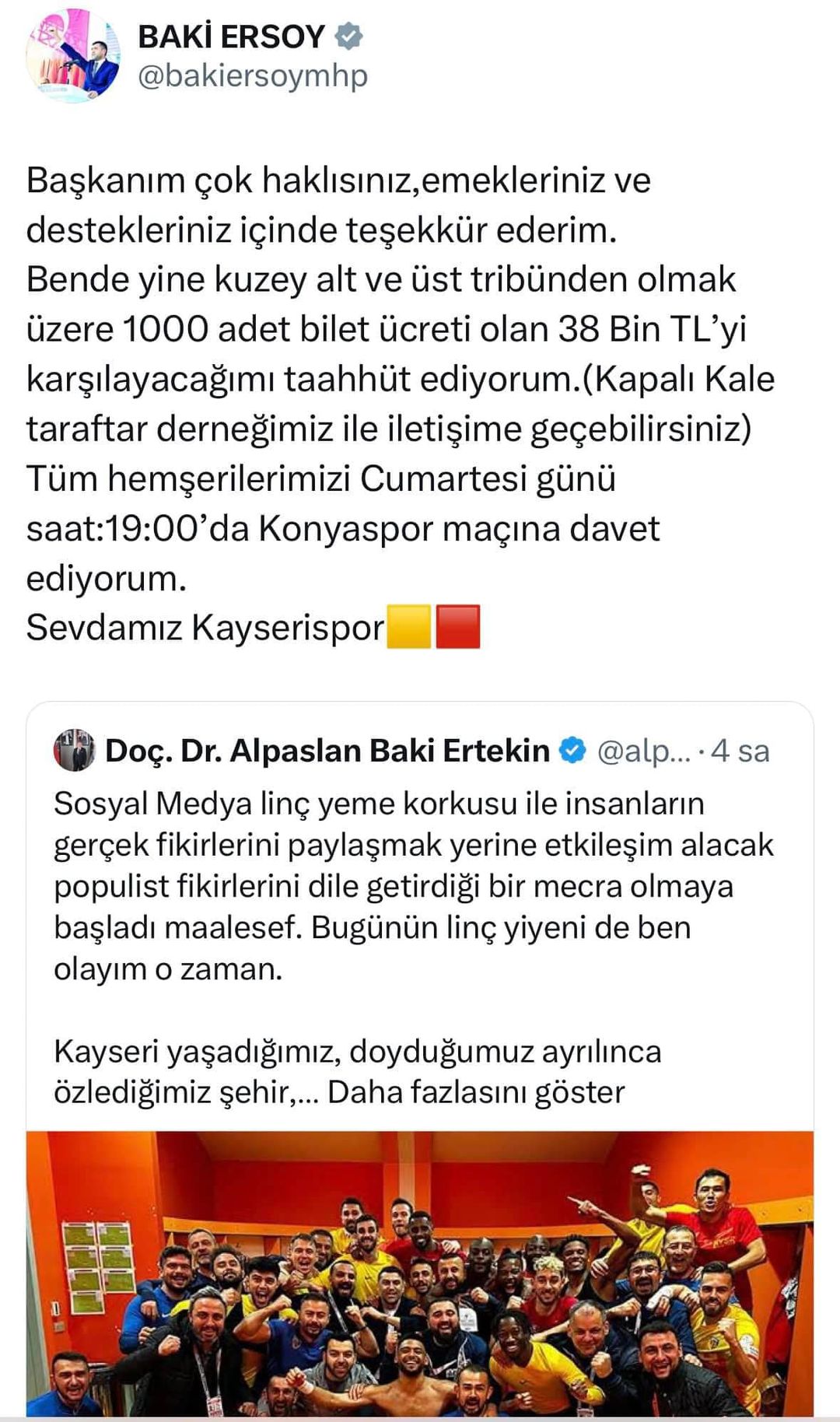Baki Ersoy, Konyaspor Maçı Öncesi Önemli Bir Açıklama Yaptı