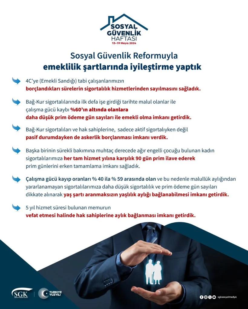 Sosyal Güvenlik Reformuyla Emeklilik Şartlarında İyileştirmeler Gerçekleştirildi