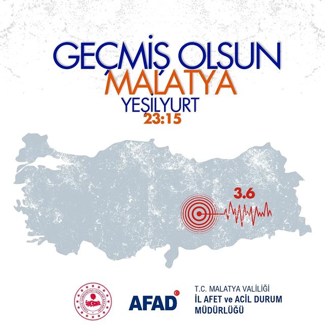 Malatya'da Deprem Meydana Geldi