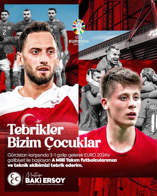 MHP Milletvekili Baki Ersoy'dan Milli Takım Tebriği