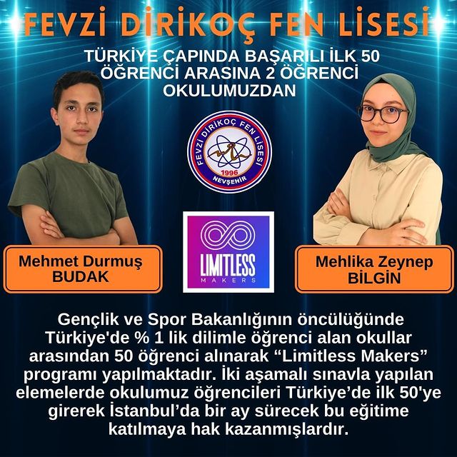 Fevzi Dirikoç Fen Lisesi Öğrencileri Türkiye Çapında İlk 50'ye Girdi