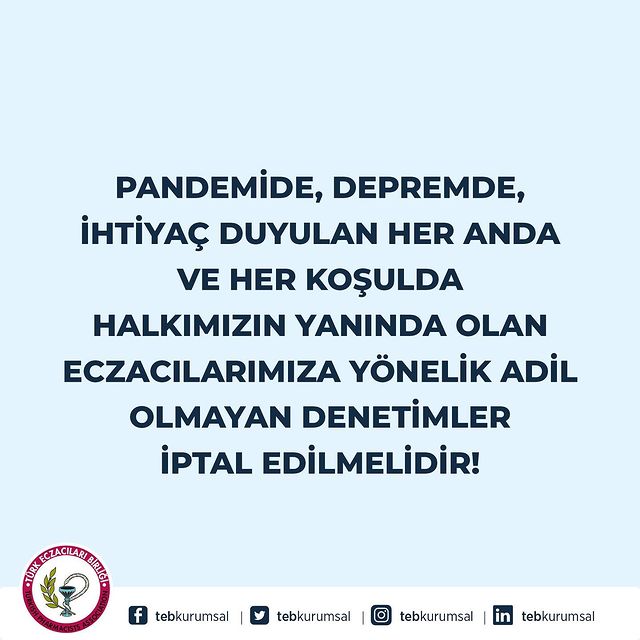 Eczacılar Adil Olmayan Denetimlere Karşı Tepki Gösteriyor