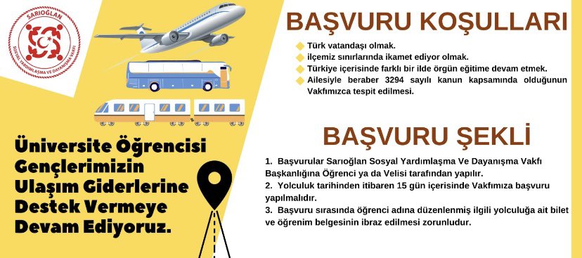 Sosyal Yardımlaşma ve Dayanışma Vakfı, Üniversite Öğrencilerine Seyahat Yardımı Sağlayacak