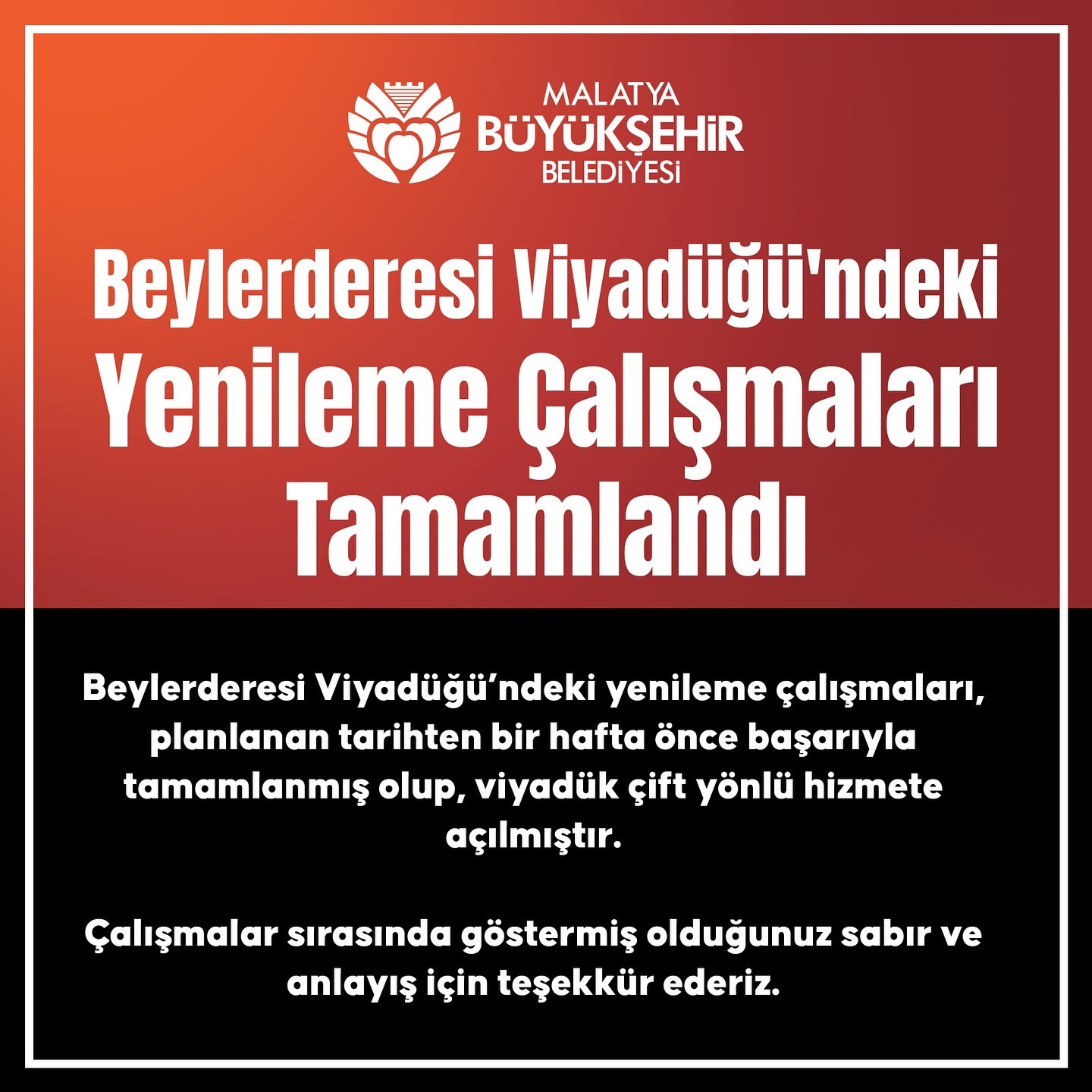 Beylerderesi Viyadüğü'ndeki Yenileme Çalışmaları Tamamlandı