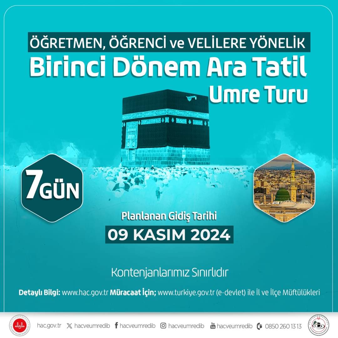 Diyanet İşleri Başkanlığı, Öğretmenlere ve Öğrencilere Umre Turu Düzenliyor