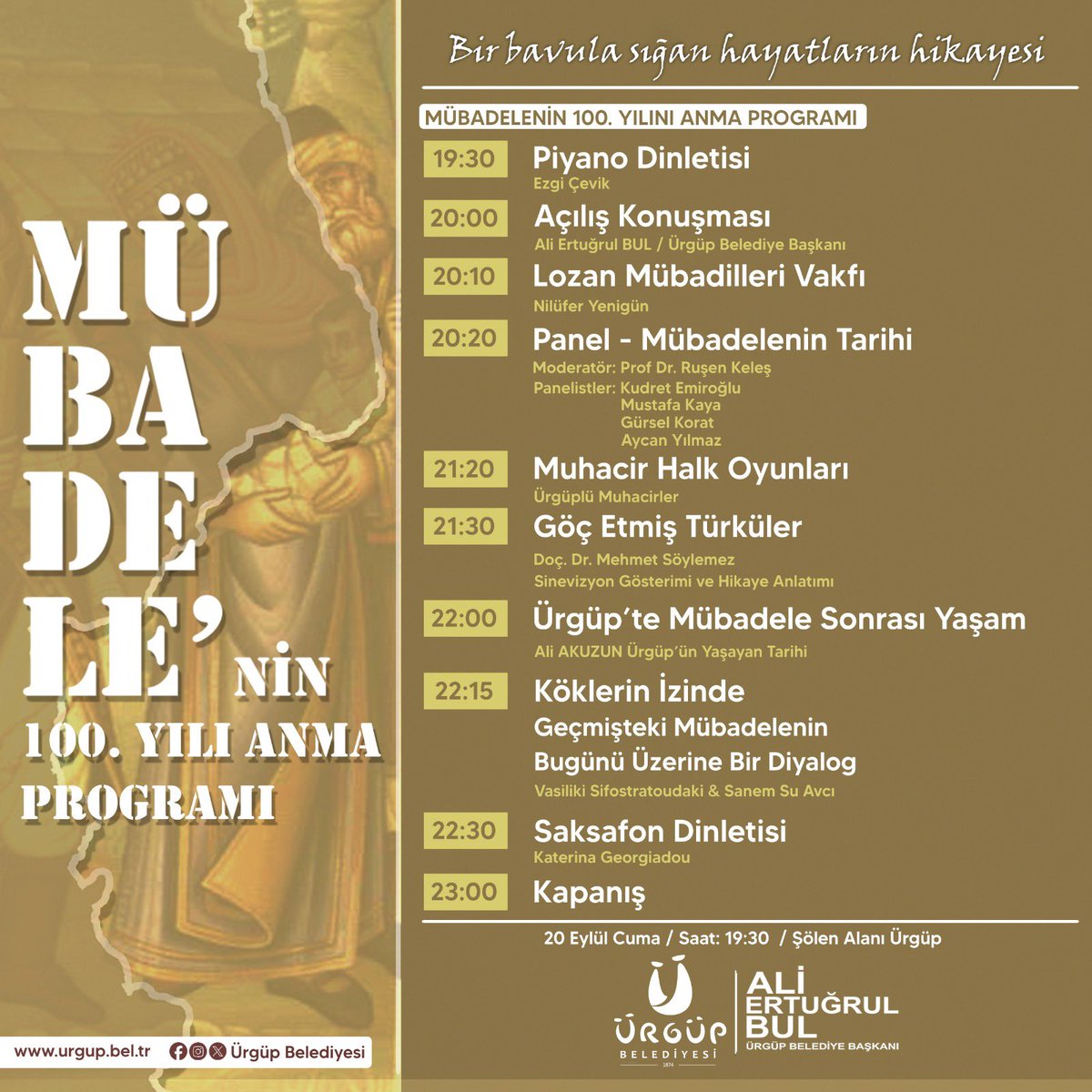 Mübadelenin 100. Yılı Anma Programı