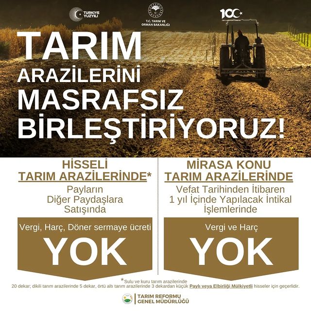 Hisseli Tarım Arazilerinin Birleştirilmesi Kolaylaştı