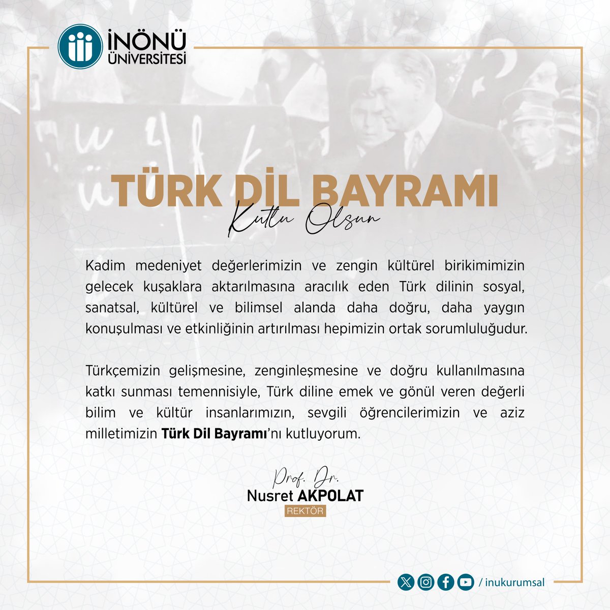 Türk Dil Bayramı Mesajı