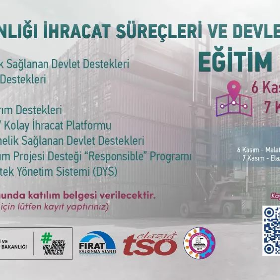 Fırat Kalkınma Ajansı, Malatya ve Elazığ Ticaret ve Sanayi Odaları İşbirliğiyle İhracat Eğitim Programı Düzenliyor