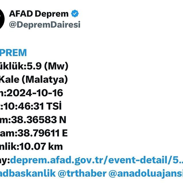 Kale İlçesinde 5.9 Büyüklüğünde Deprem Meydana Geldi