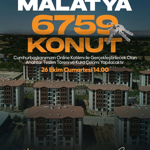 Malatya'da 6.759 Konutun Kura Çekimi Gerçekleştirilecek 