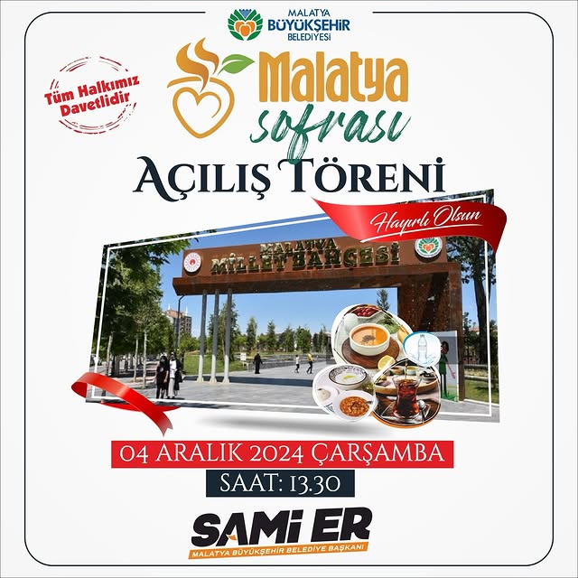 Malatya Millet Bahçesi'nde Resmi Açılış Yapılacak