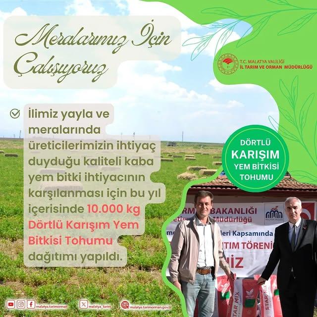 Malatya'da Çayır ve Mera Çalışmaları Sürüyor