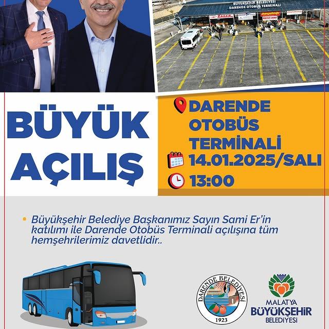 Darende Otobüs Terminali Açılıyor