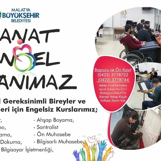 Malatya Büyükşehir Belediyesi Engelsiz Eğitim Kurslarıyla Özel Gereksinimli Bireylerin Hayatına Dokunuyor