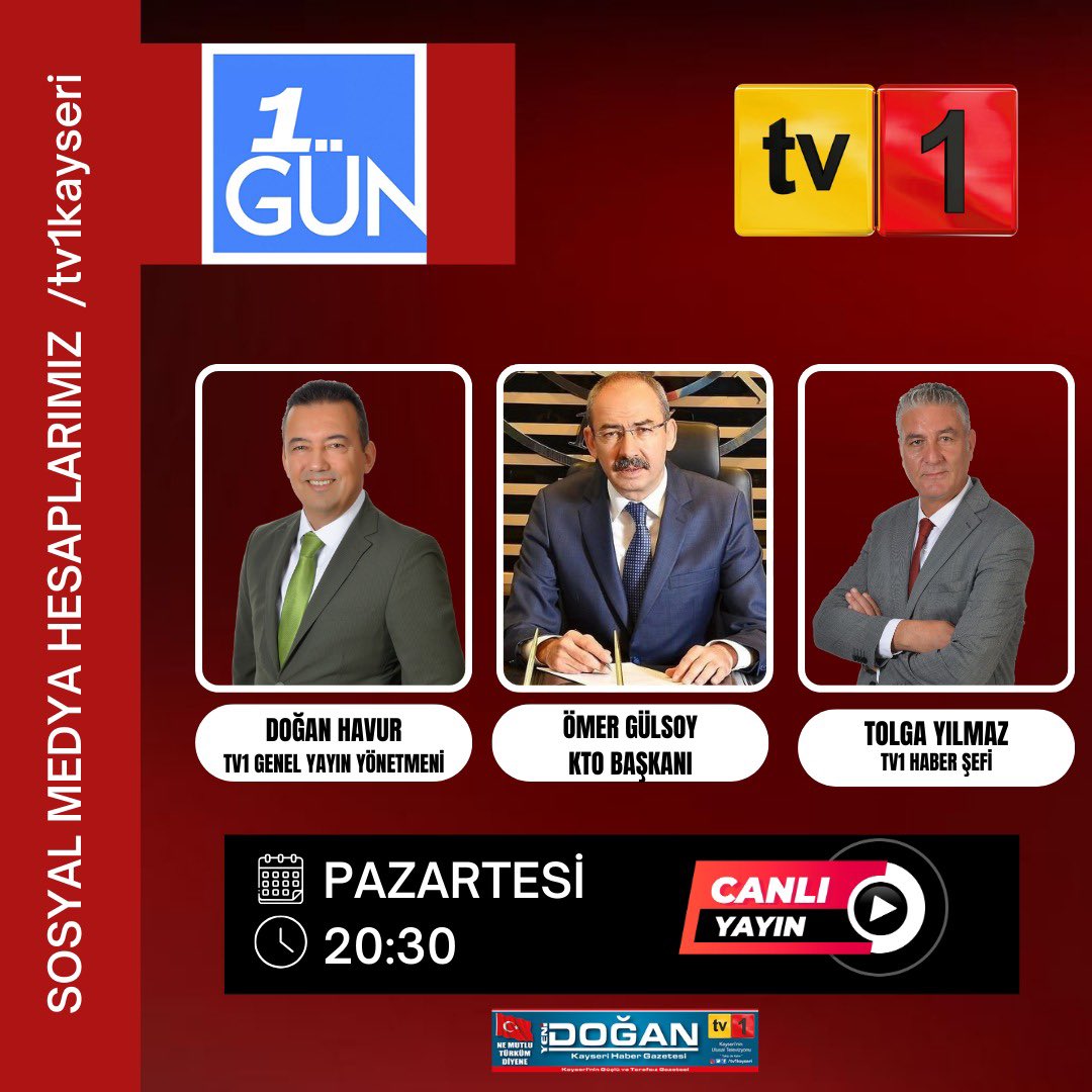 KTO Başkanı Ömer Gülsoy TV1'de Canlı Yayına Katılıyor