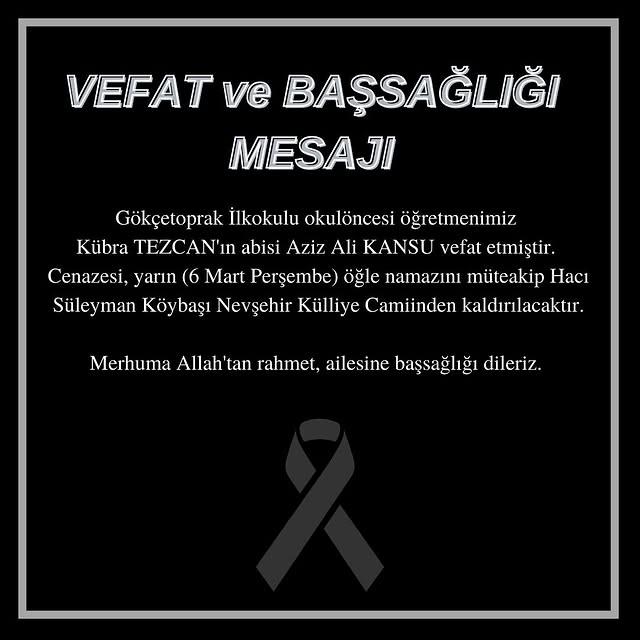 Nevşehir'de Bir Öğretmenin Abisi Vefat Etti