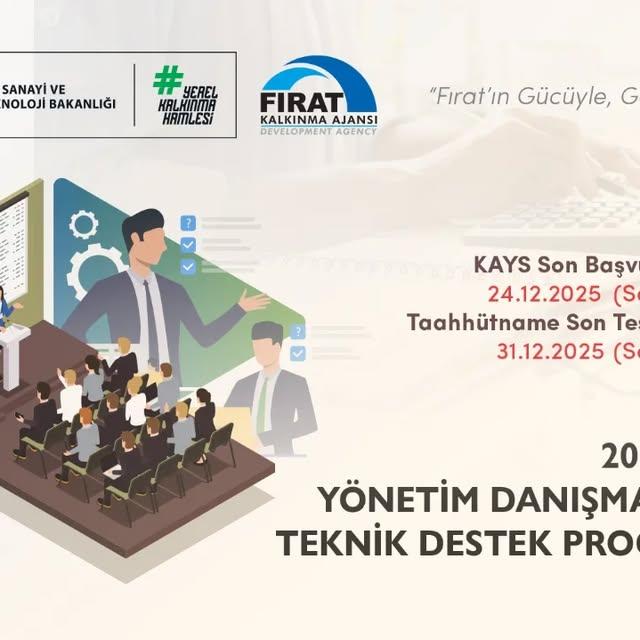 Fırat Kalkınma Ajansı, 2025 Yılı Yönetim Danışmanlığı Teknik Destek Programı Başvurularını Başlattı