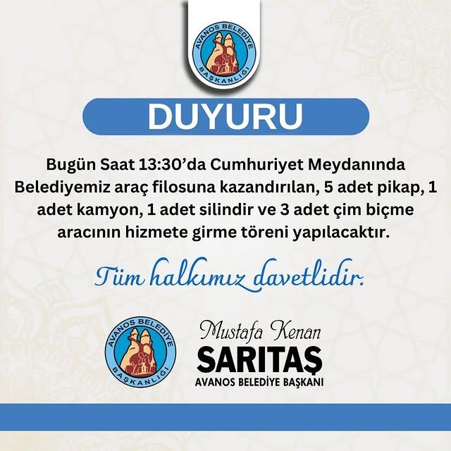 Avanos Belediyesi Yeni Hizmet Araçlarını Göreve Başlatıyor