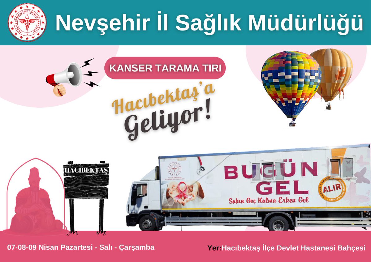 Kanser Tarama Tırı, Hacıbektaş'ta Halkla Buluşacak