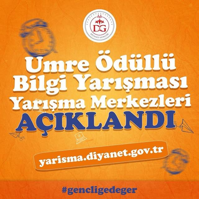 Diyanet Gençlik Umre Ödüllü Bilgi Yarışması Merkezleri Açıklandı