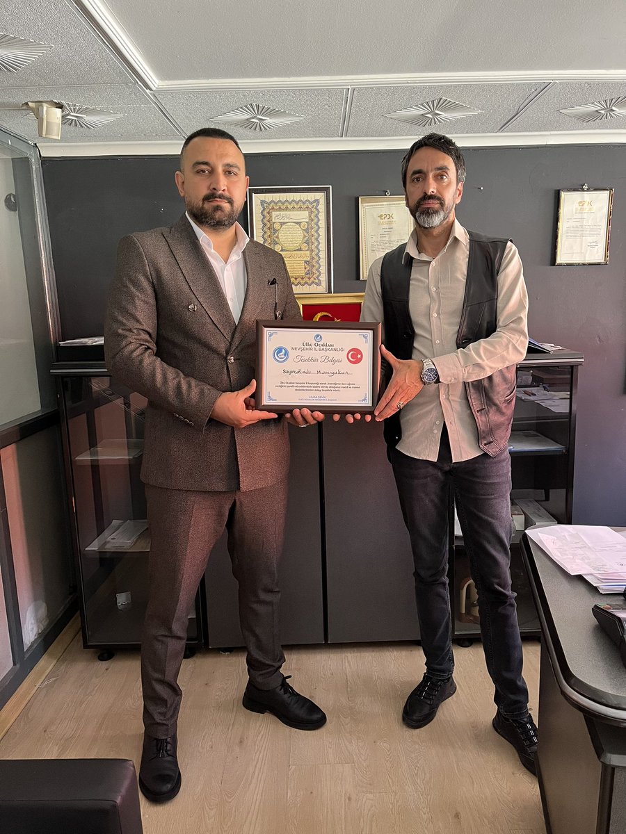 Nevşehir Ülkü Ocakları, Destekçilerine Teşekkür Plaketi Takdim Etti