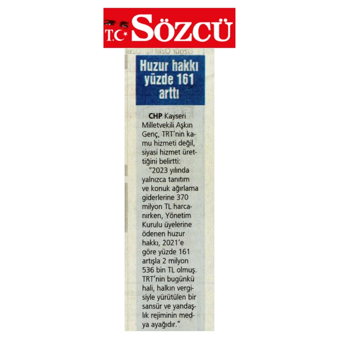 TRT Yönetim Kurulu Üyelerine Ödenen Huzur Hakkı 2021'e Göre Yüzde 161 Arttı