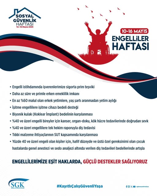 SGK, Dünya Engelliler Haftası'nda Engellilere Yönelik Destekleri Vurguladı