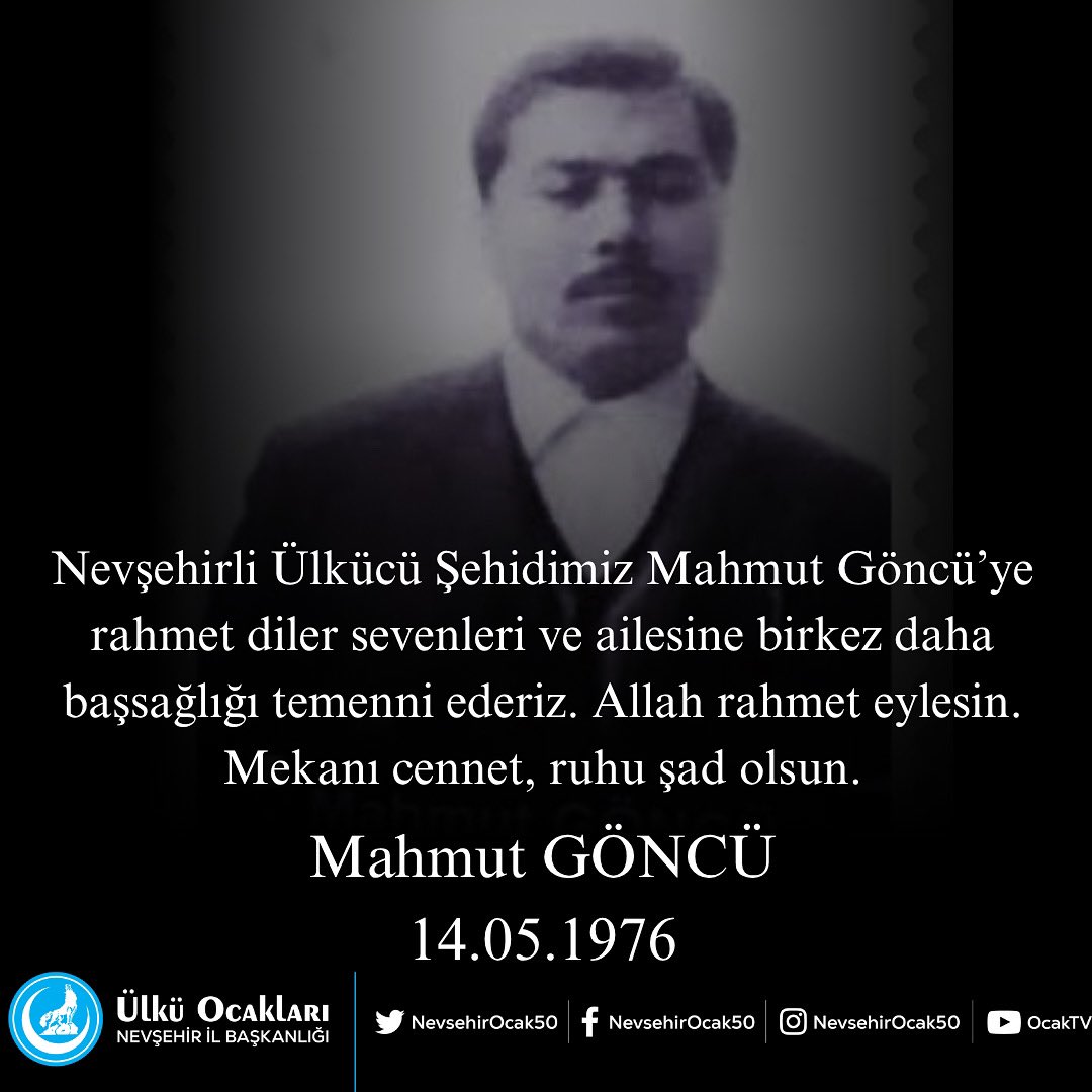 Nevşehir'de Vefat Eden Ülkü Ocakları Mensubu Şahsın Vefatı