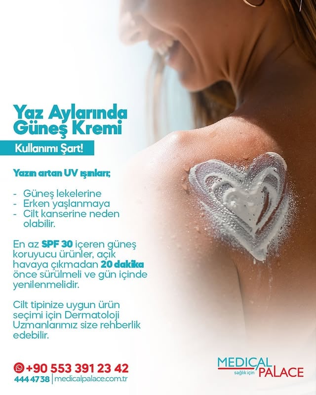 Özel Medical Palace Hastanesi: Yazın Artan Güneş Işınlarına Karşı Uyarı