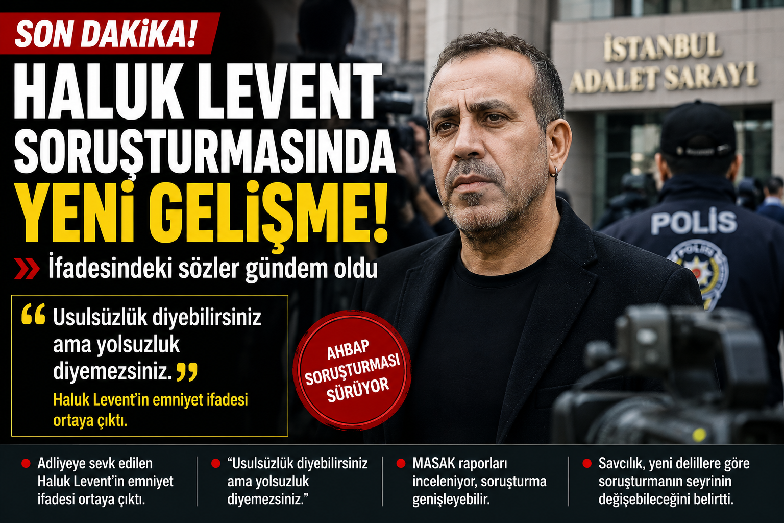 Haluk Levent Soruşturmasında Yeni Gelişme! İfadesindeki Sözler Gündem Oldu