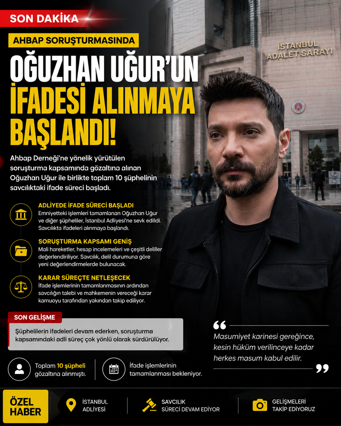 Ahbap Soruşturmasında Oğuzhan Uğur'un İfadesi Alınmaya Başlandı